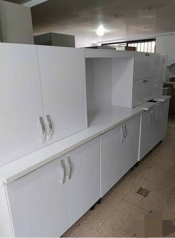 کابینت ام دی اف ۳ متر زمینی+۳متر دیواری سفید