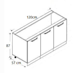 کابینت زیر سینک آماده ۱۲۰ سانتی